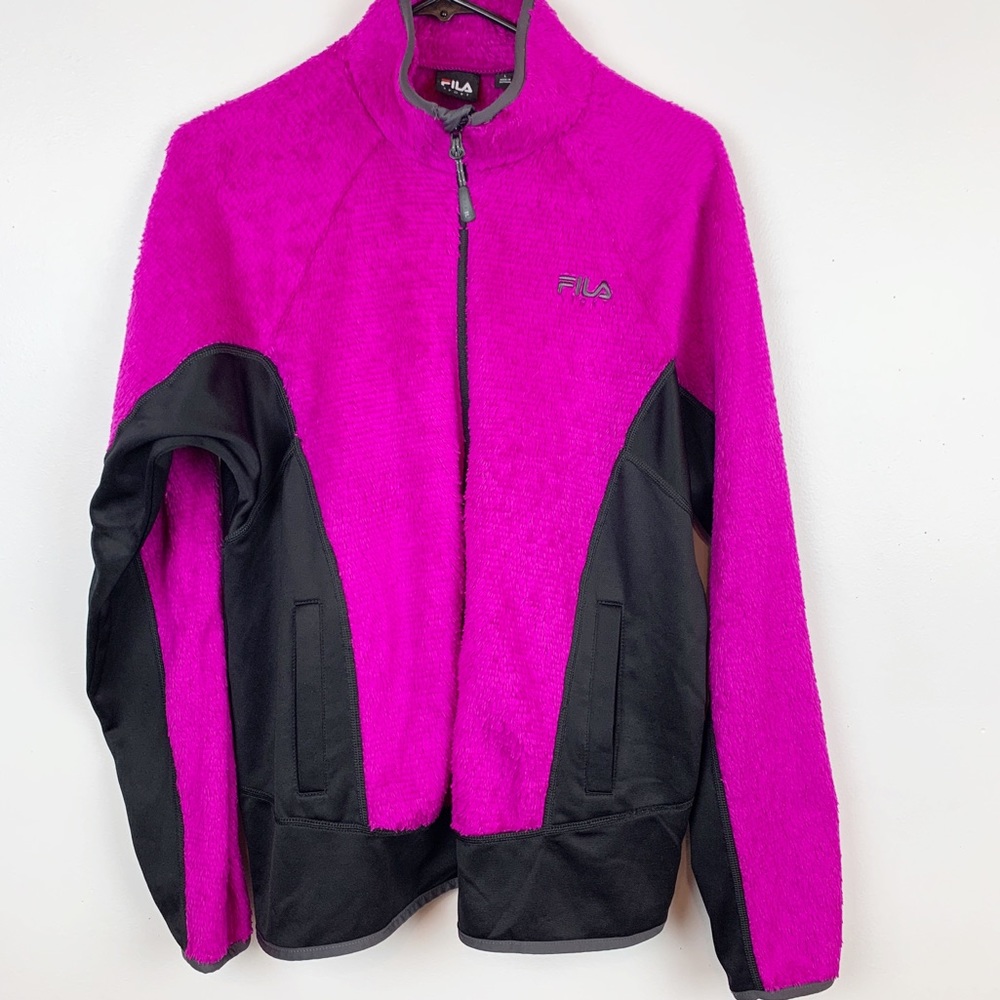 FILA TEDDY BEAR ZIP UP JACKET SIZE LARGE